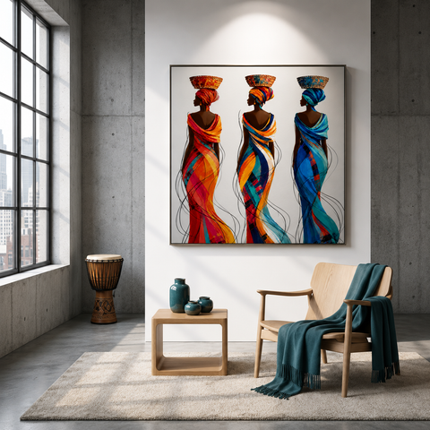 Celebration of Grace Aluminum Print - Modern Fine Art, Cultural Unity Wall Decor, Brushed Metallic Statement Piece, Elegant Home Office Art