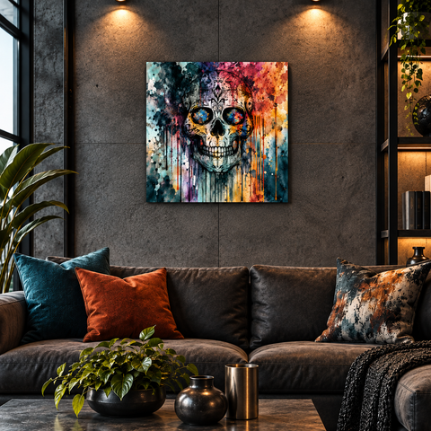 Eclipsing of the Soul Aluminum Print | Gothic Skull Wall Art | Brushed Metal Anatomy Decor | Unique Dark Academic Art Gift