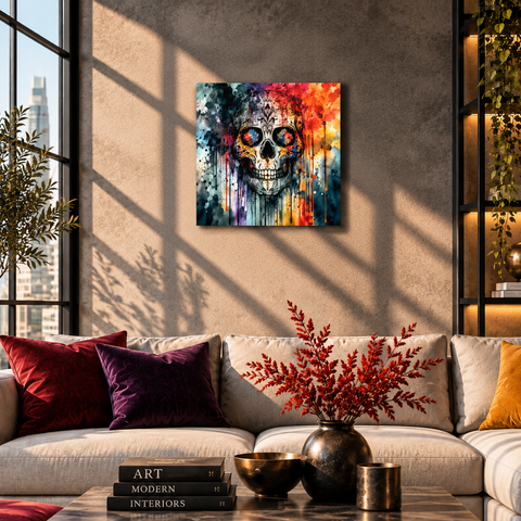 Eclipsing of the Soul Aluminum Print | Gothic Skull Wall Art | Brushed Metal Anatomy Decor | Unique Dark Academic Art Gift
