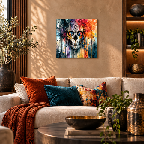 Eclipsing of the Soul Aluminum Print | Gothic Skull Wall Art | Brushed Metal Anatomy Decor | Unique Dark Academic Art Gift