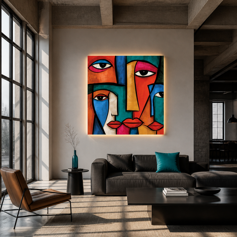 Fragmentation Acrylic Print – Modern Geometric Silhouette Artwork