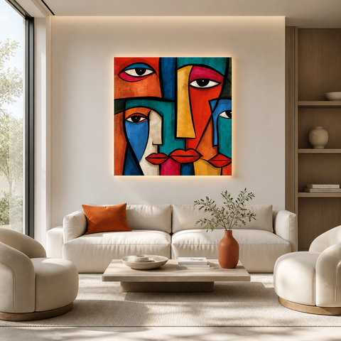 Fragmentation Acrylic Print – Modern Geometric Silhouette Artwork