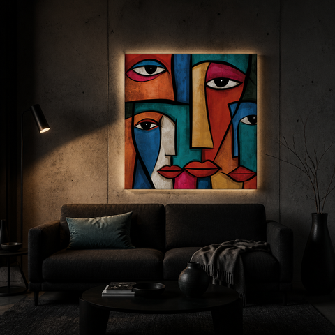 Fragmentation Acrylic Print – Modern Geometric Silhouette Artwork