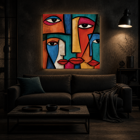 Fragmentation Acrylic Print – Modern Geometric Silhouette Artwork