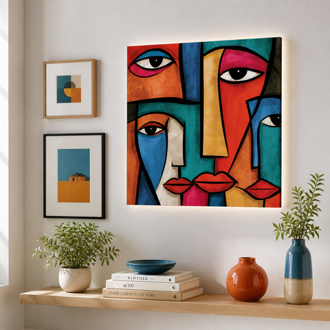 Fragmentation Acrylic Print – Modern Geometric Silhouette Artwork