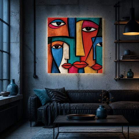 Fragmentation Acrylic Print – Modern Geometric Silhouette Artwork