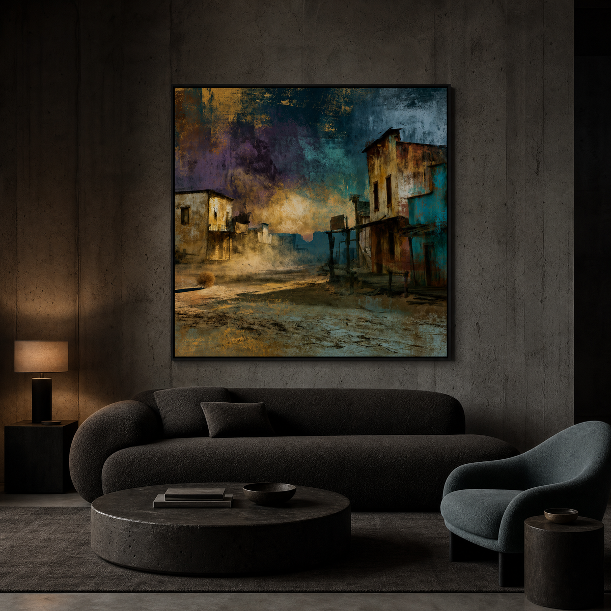 Ghost Town  Moody Western Desert Brushed Aluminum