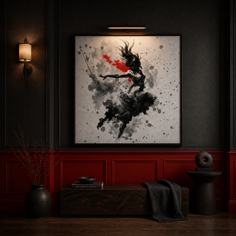 SHE Flow and Turbulence Aluminum Print, Modern Abstract Dance Wall Art, Brushed Metal Metallic Wall Decor, Contemporary Fine Art Gift