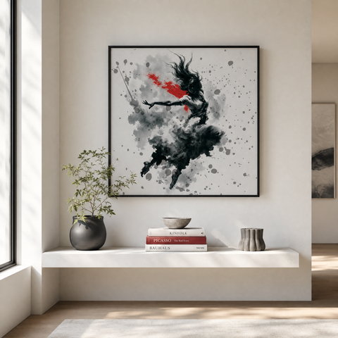 SHE Flow and Turbulence Aluminum Print, Modern Abstract Dance Wall Art, Brushed Metal Metallic Wall Decor, Contemporary Fine Art Gift