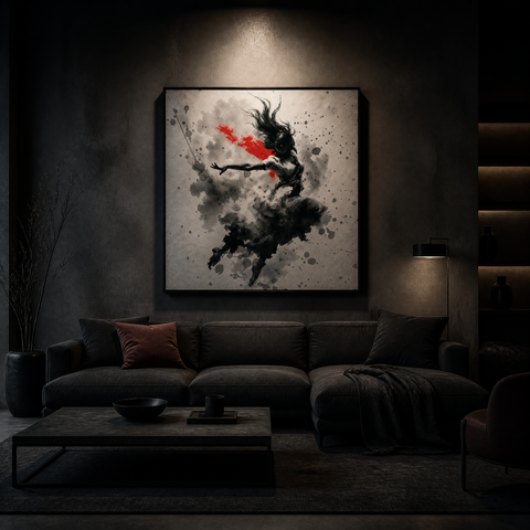 SHE Flow and Turbulence Aluminum Print, Modern Abstract Dance Wall Art, Brushed Metal Metallic Wall Decor, Contemporary Fine Art Gift