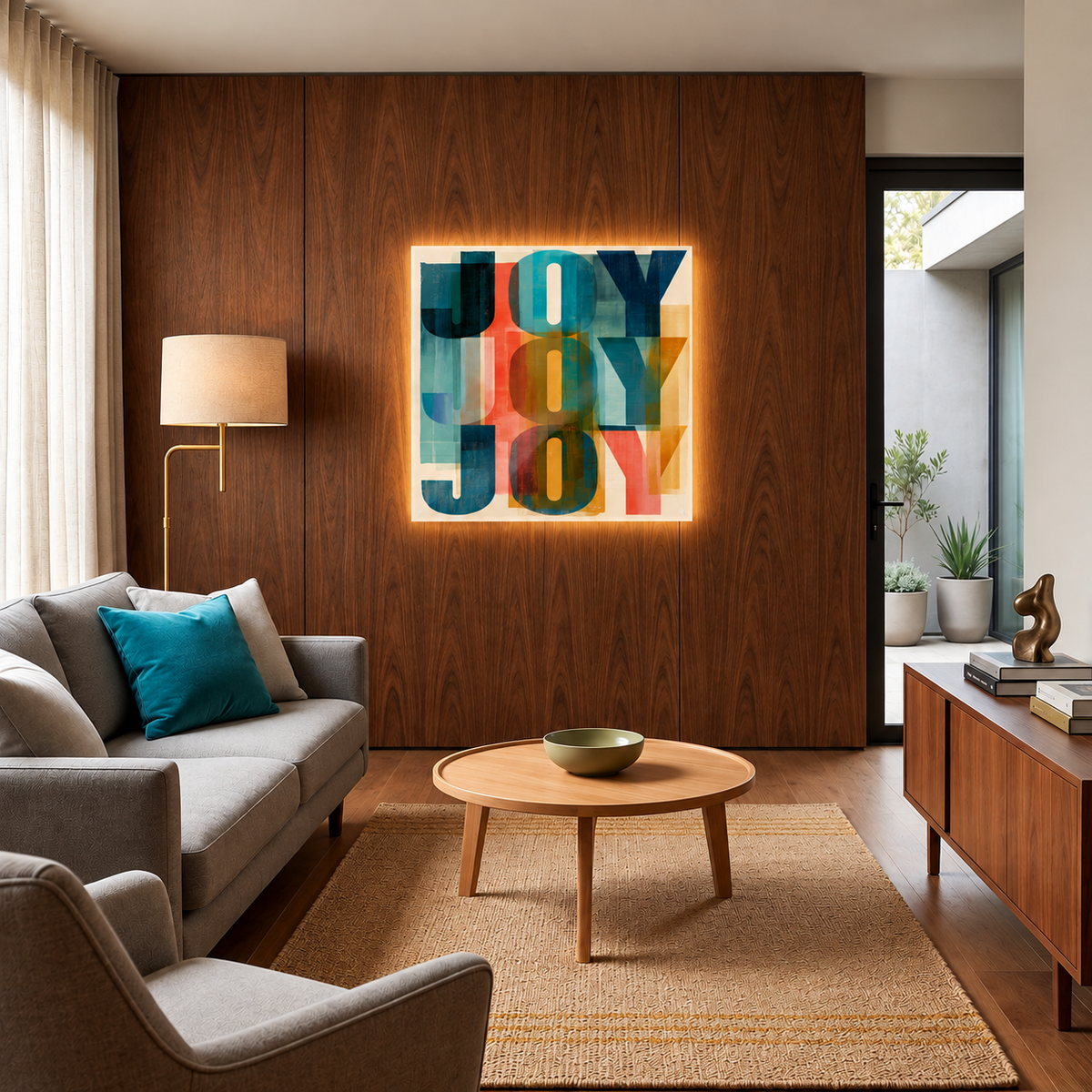 JOY Acrylic Print – Vibrant Modern Abstract Uplifting Wall Art