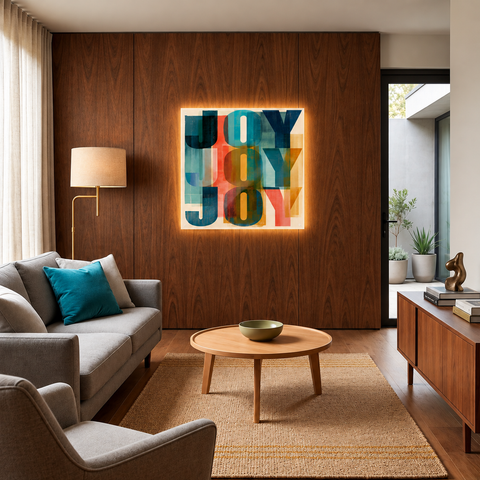 JOY Acrylic Print – Vibrant Modern Abstract Uplifting Wall Art