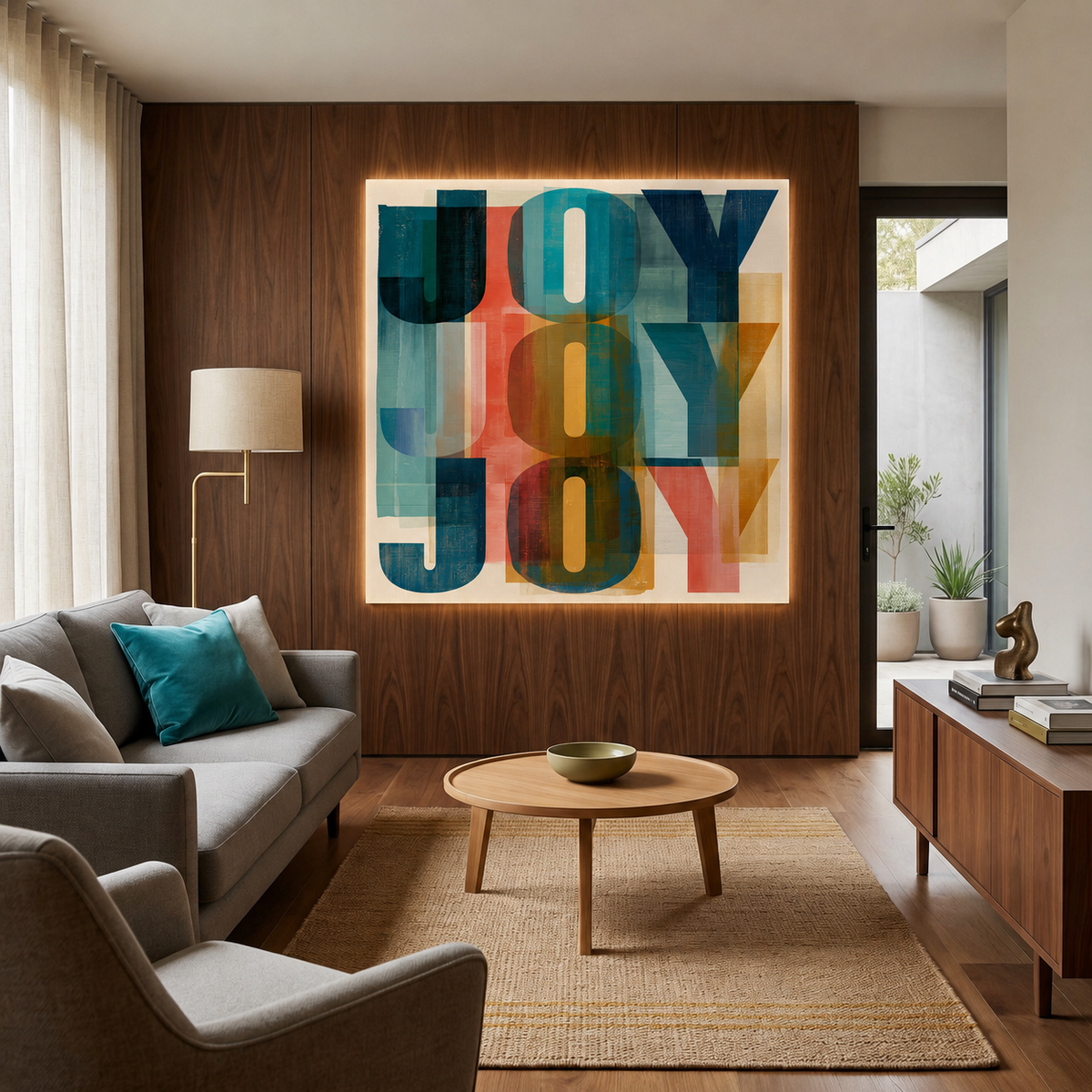 JOY Acrylic Wall Art, Vibrant Modern Decor, Uplifting Fine Art Print, Minimalist Home Decor, Housewarming Gift, Contemporary Living Room