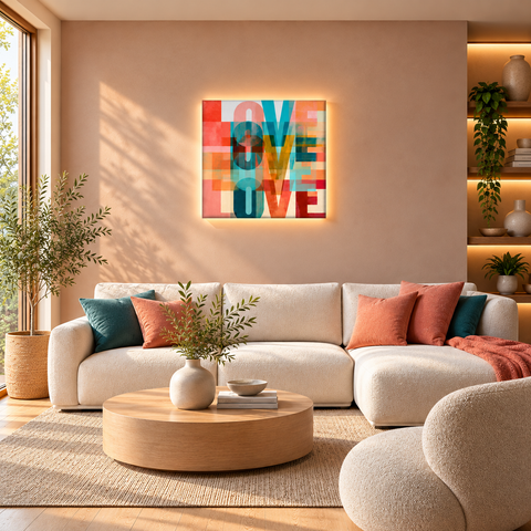 LOVE Acrylic Wall Art  Romantic Minimalist Decor 