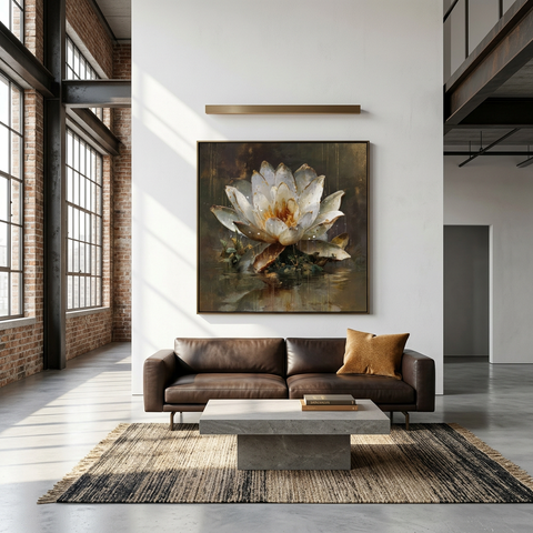Awakening Lotus Brushed Aluminum Print | Zen Wall Art | Renewal Symbol Gift | Modern Home Decor