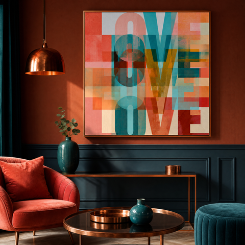 LOVE Acrylic Wall Art  Romantic Minimalist Decor 