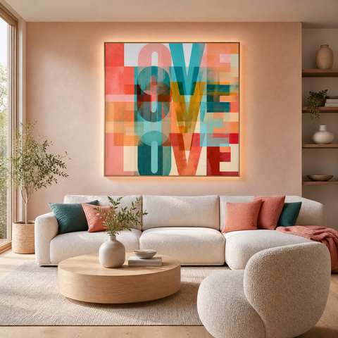 LOVE Acrylic Wall Art  Romantic Minimalist Decor 