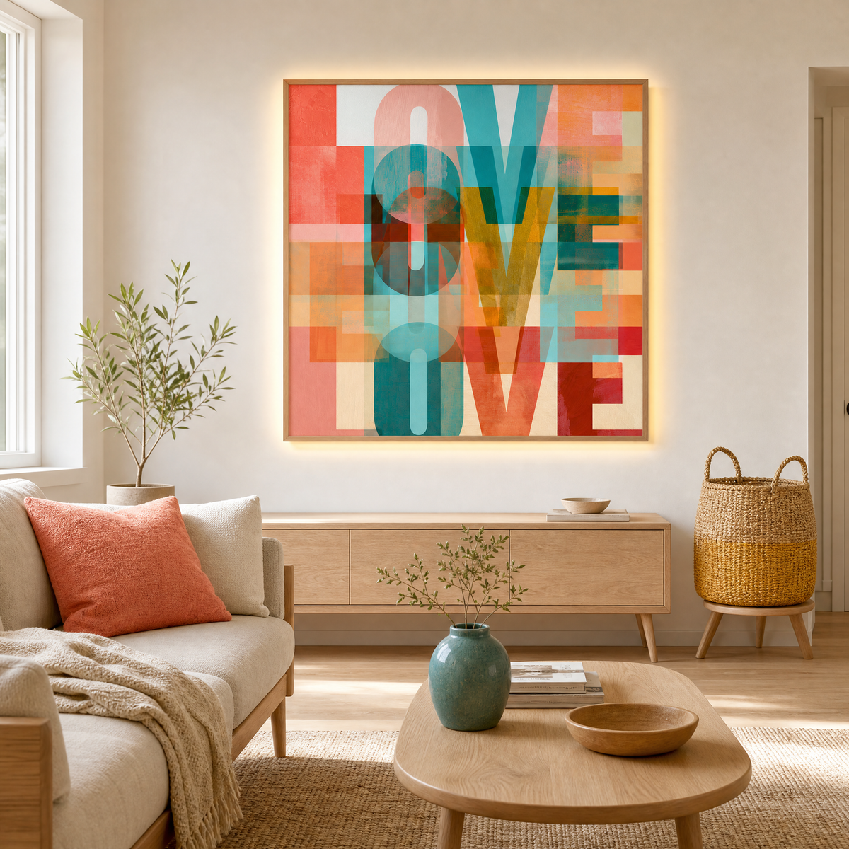 LOVE Acrylic Wall Art  Romantic Minimalist Decor 