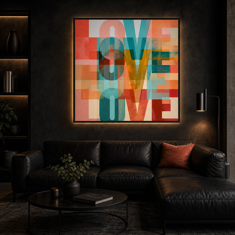 LOVE Acrylic Wall Art  Romantic Minimalist Decor 