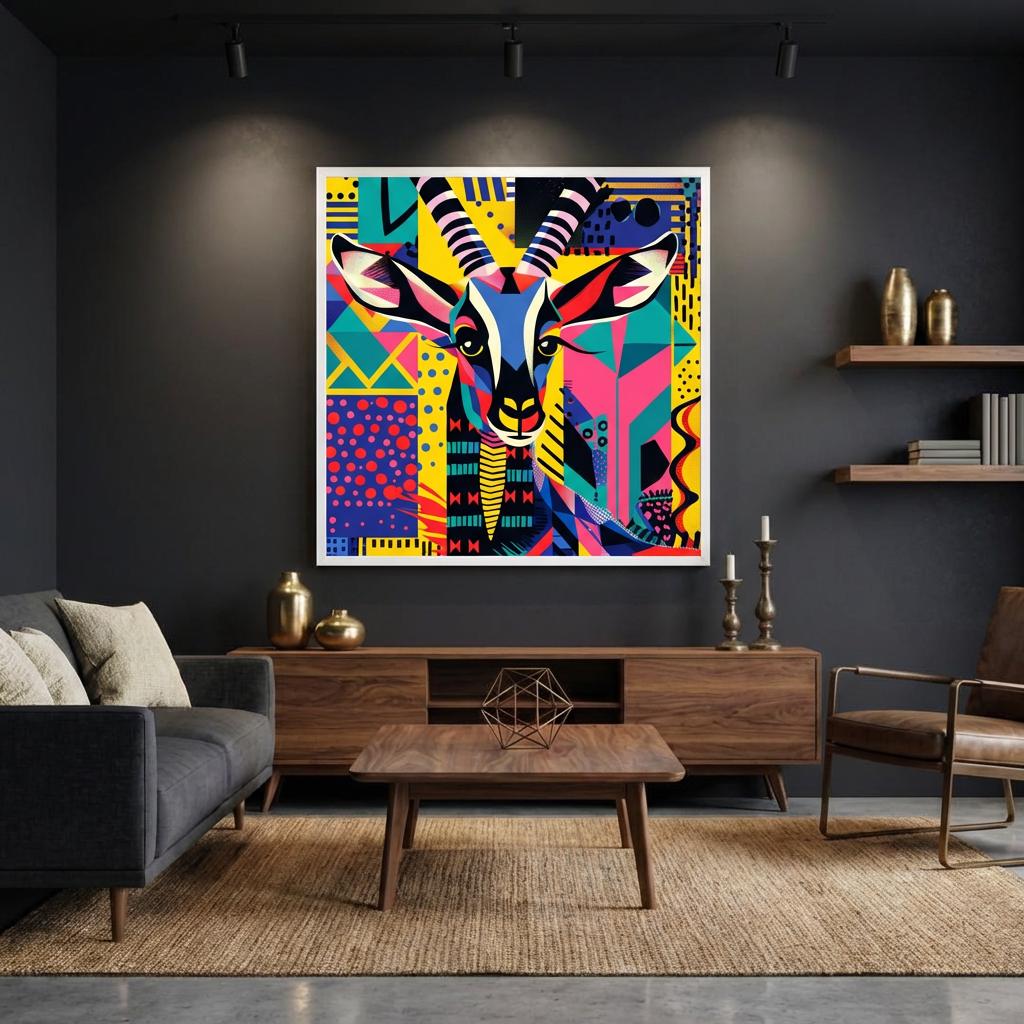 Serengeti Thomson's Gazelle Afro-Pop Art Aluminum Print | Bold Neon Wildlife | Modern African Decor Gift | Unique Wall Art
