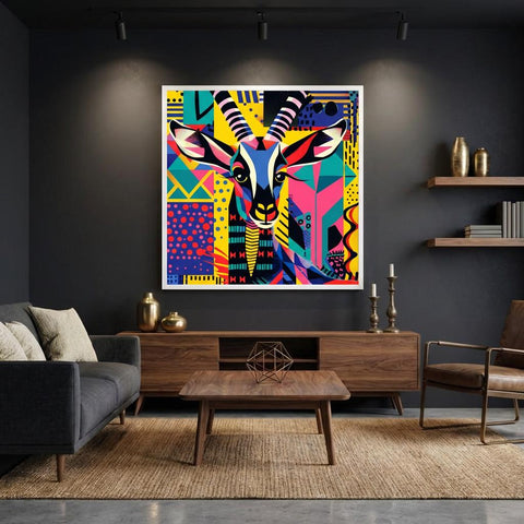 Serengeti Thomson's Gazelle Afro-Pop Art Aluminum Print | Bold Neon Wildlife | Modern African Decor Gift | Unique Wall Art
