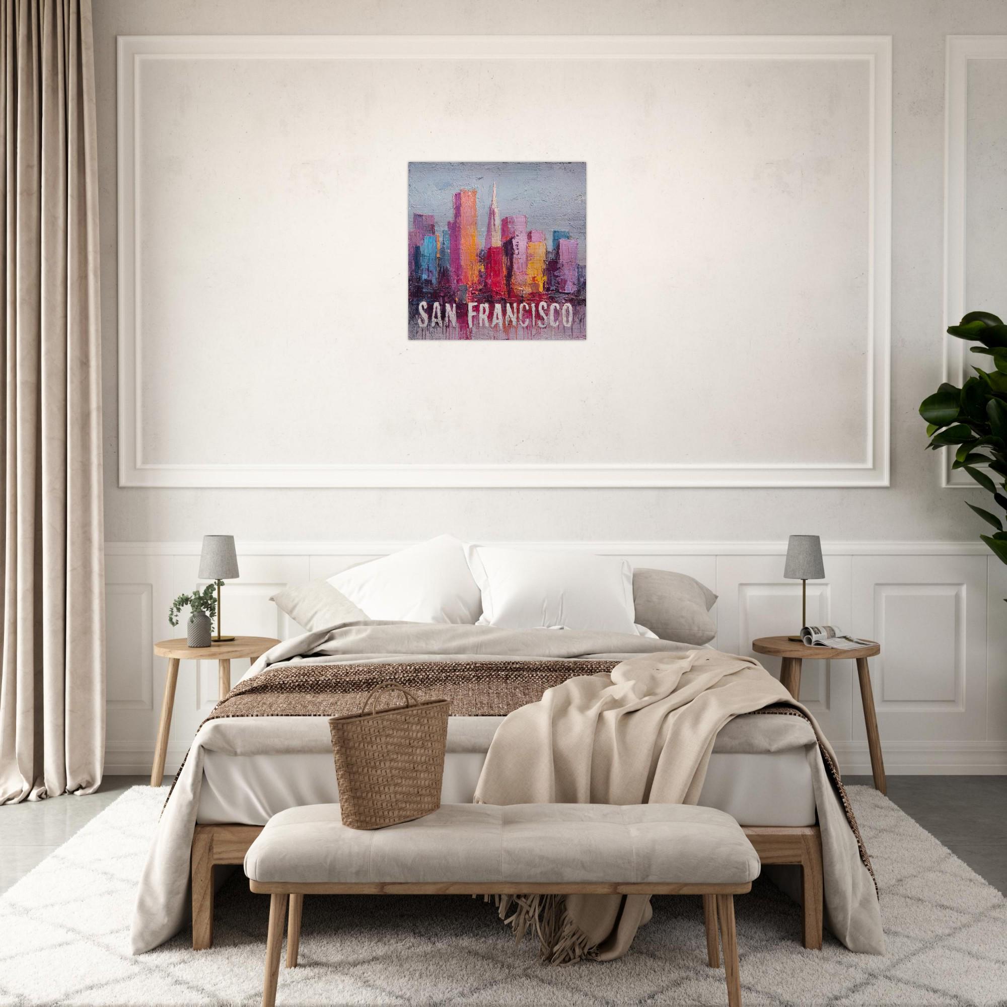 San Francisco Aluminum Print - Textured Cityscape Art Urban Pulse Collection West Coast Vibes, Modern Home Decor Gift