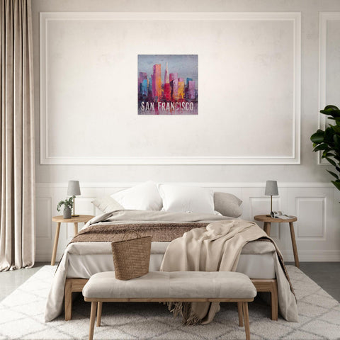 San Francisco Aluminum Print - Textured Cityscape Art Urban Pulse Collection West Coast Vibes, Modern Home Decor Gift