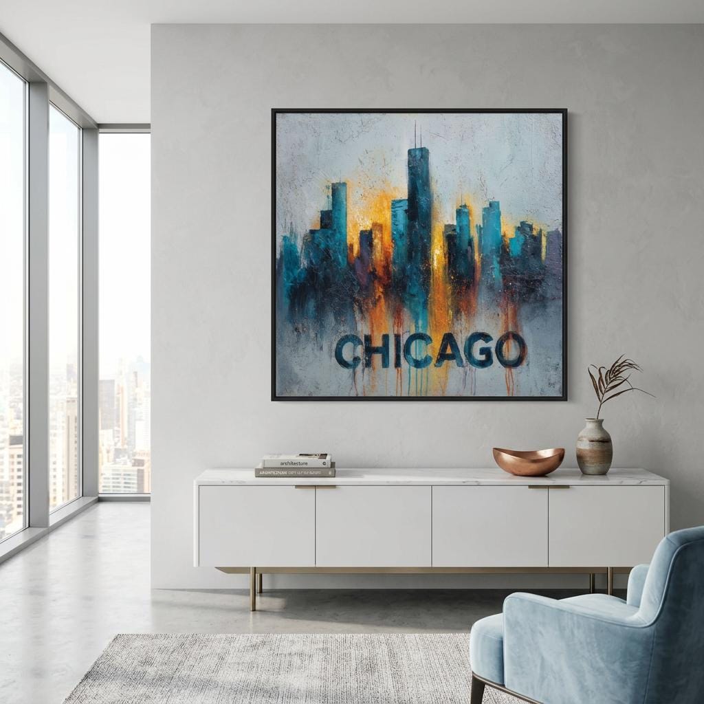 Chicago Skyline Aluminum Print | Urban Art | Metallic Finish | Modern Wall Decor | Industrial Art Gift