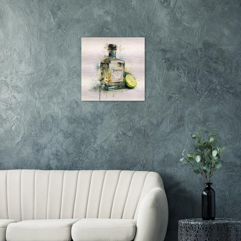 Tequila & Lime - A Spirited Collection Brushed Aluminum Art Print | Modern Bar Decor | Watercolor Cocktail Art | Unique Home Gift