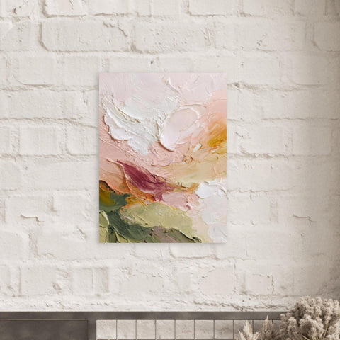 Sunrise - Clash of Echoes - Textured Illusion Abstracts Aluminum Print Art | Coastal Warmth Wall Decor | Modern Home Art