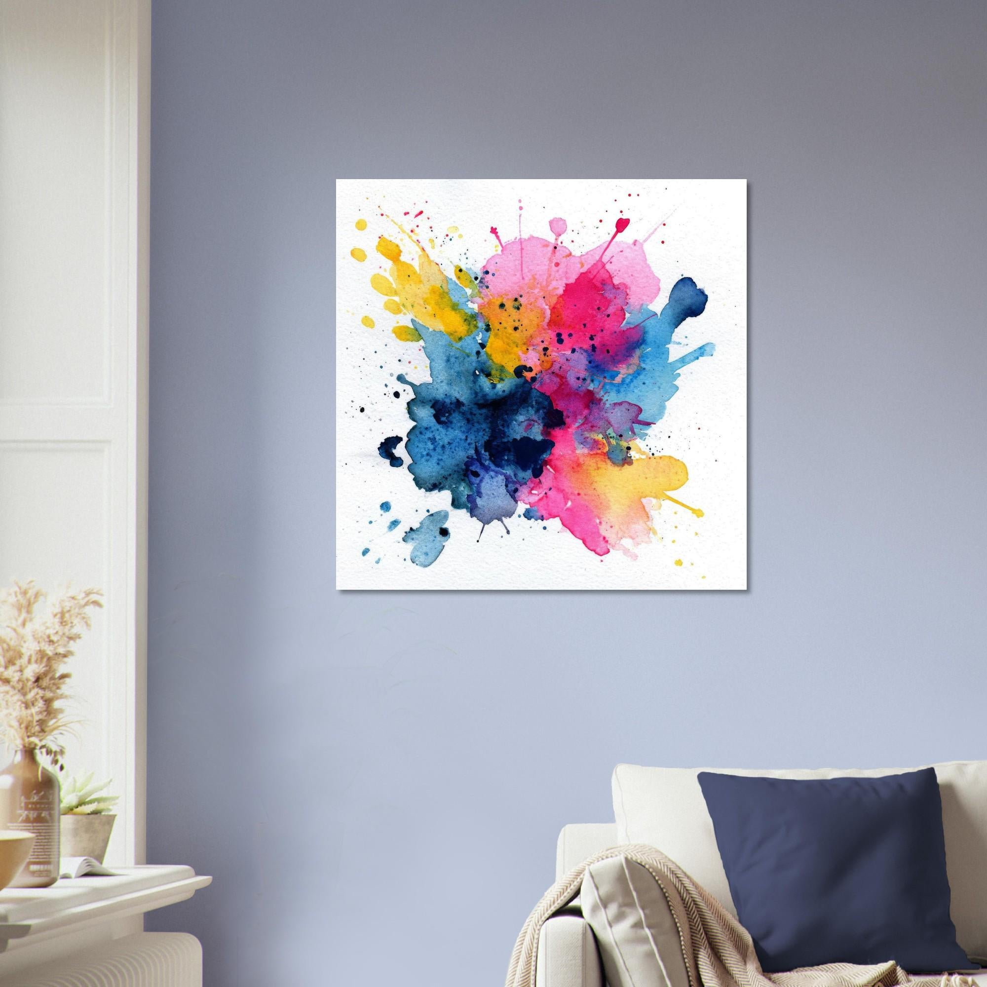 Color Detonation Aluminum Print - Vibrant Modern Art, Minimalist Decor, Gift for Art Lover