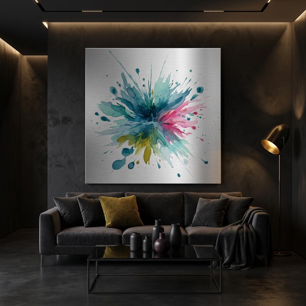 Cool Explosion Aluminum Print | Abstract Art | Modern Wall Decor | Vibrant & Serene | Ready to Hang