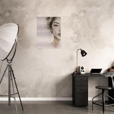 Silk Lotus - Aluminum Print | Woman Portrait Wall Art | Modern Metallic Home Decor | Serene & Strong Gift Idea