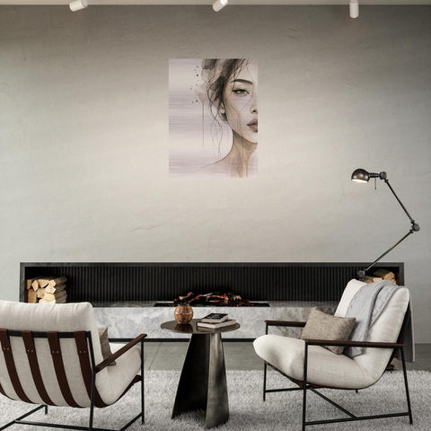Silk Lotus - Aluminum Print | Woman Portrait Wall Art | Modern Metallic Home Decor | Serene & Strong Gift Idea