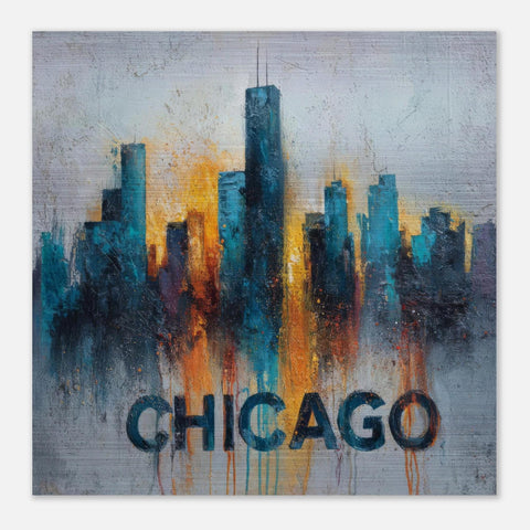 Chicago Skyline Aluminum Print | Urban Art | Metallic Finish | Modern Wall Decor | Industrial Art Gift
