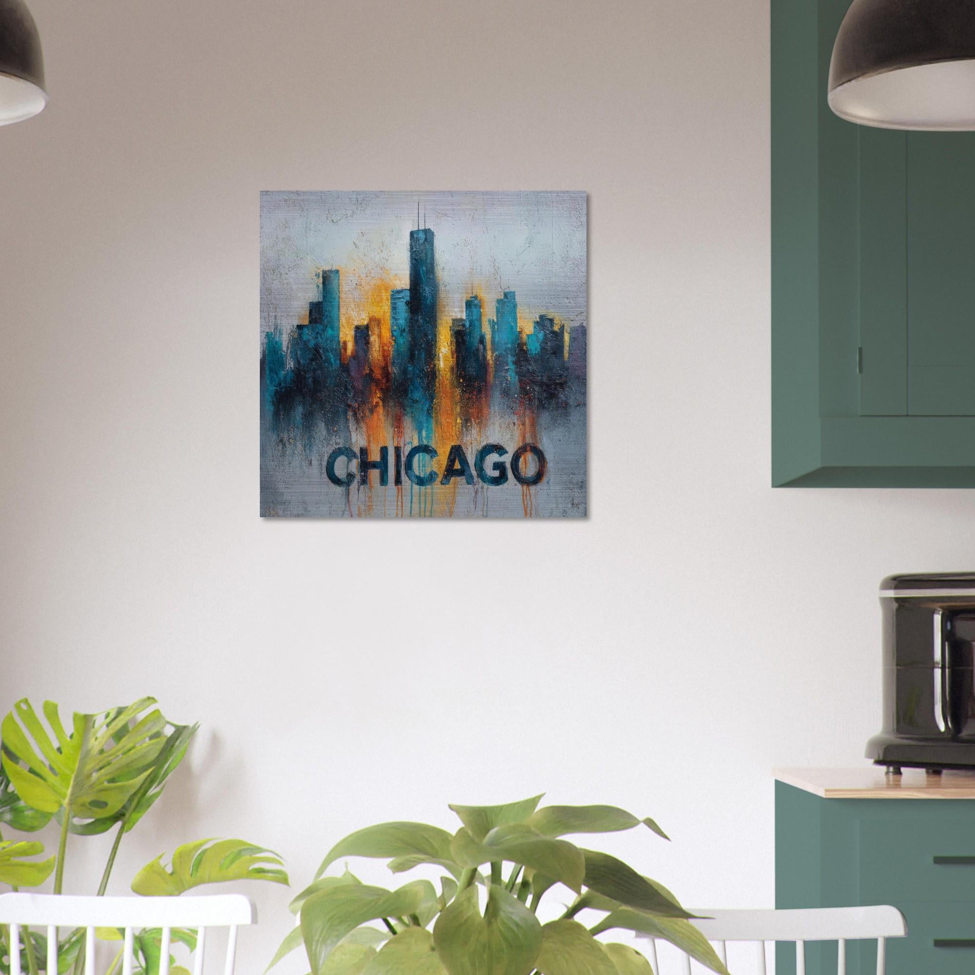 Chicago Skyline Aluminum Print | Urban Art | Metallic Finish | Modern Wall Decor | Industrial Art Gift