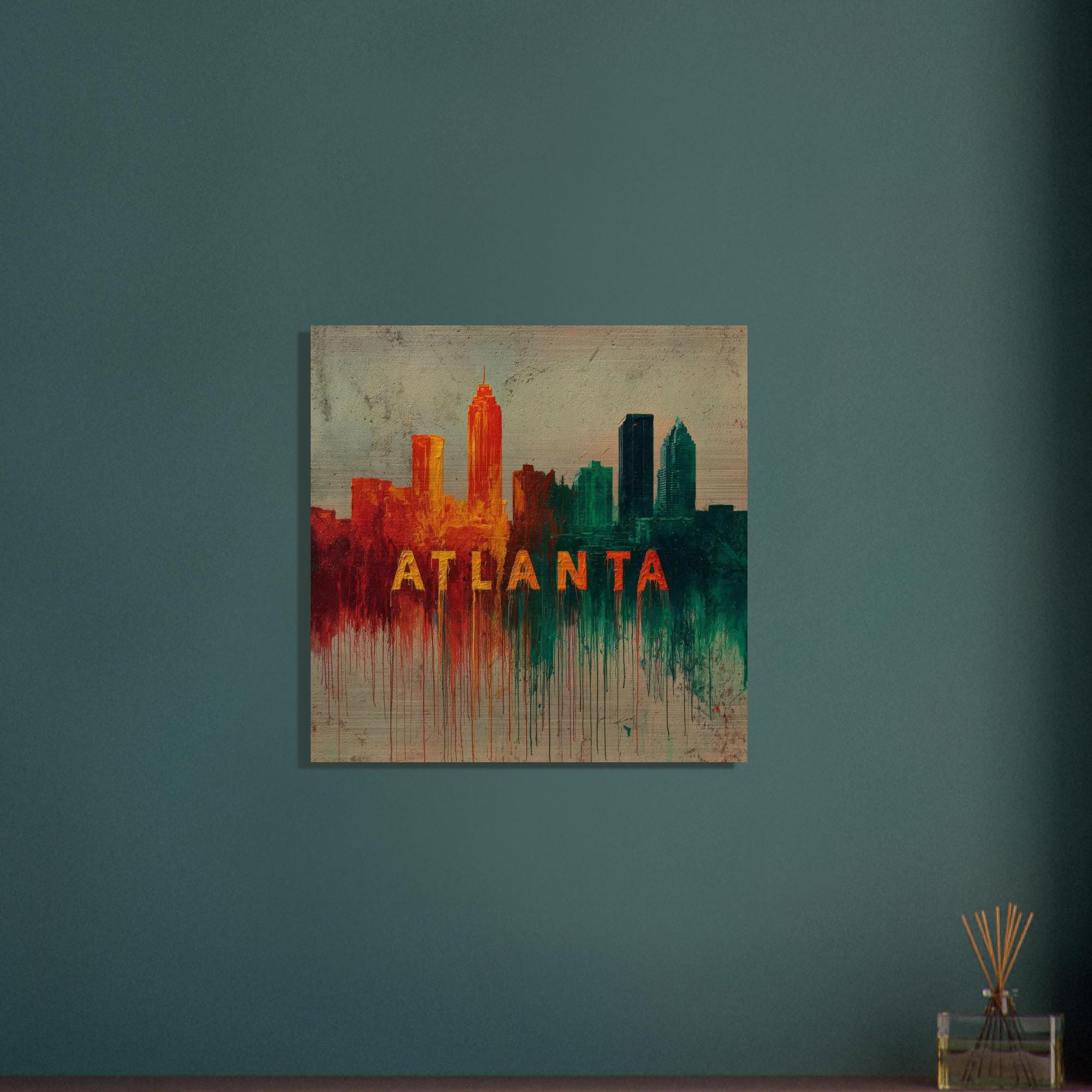 Atlanta Skyline Aluminum Print - Vibrant Textured City Art | Modern Southern Home Decor Gift