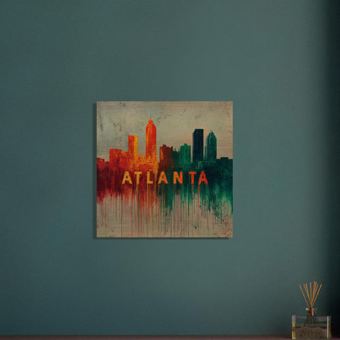 Atlanta Skyline Aluminum Print - Vibrant Textured City Art | Modern Southern Home Decor Gift