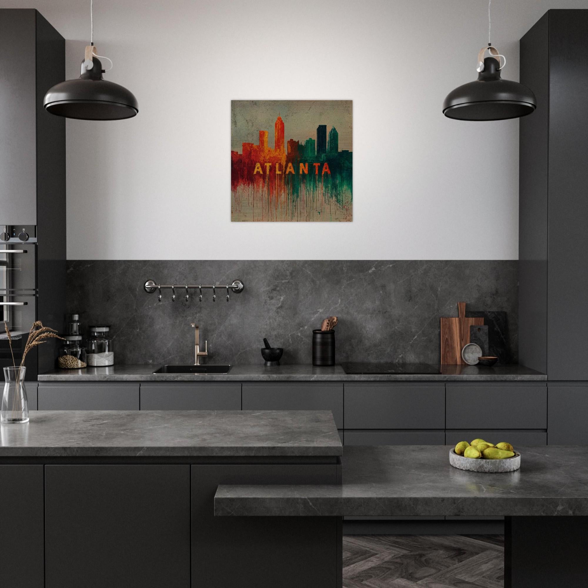 Atlanta Skyline Aluminum Print - Vibrant Textured City Art | Modern Southern Home Decor Gift