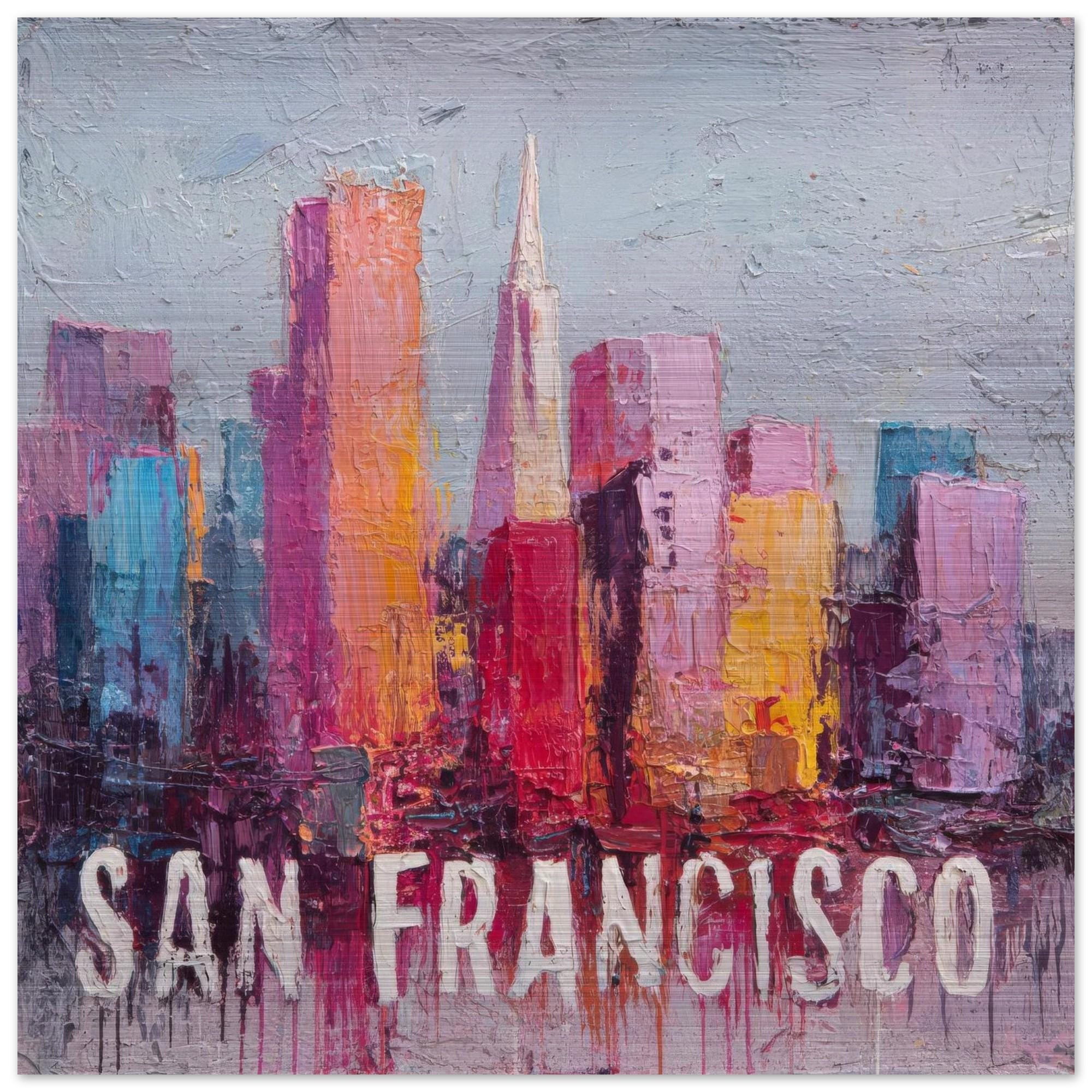San Francisco Aluminum Print - Textured Cityscape Art Urban Pulse Collection West Coast Vibes, Modern Home Decor Gift