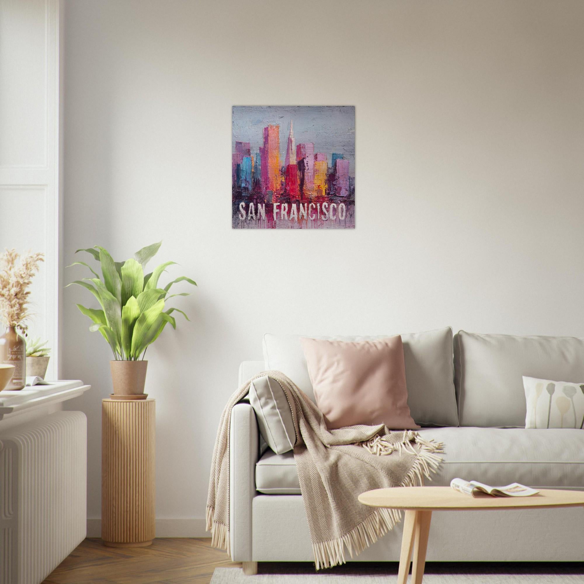 San Francisco Aluminum Print - Textured Cityscape Art Urban Pulse Collection West Coast Vibes, Modern Home Decor Gift