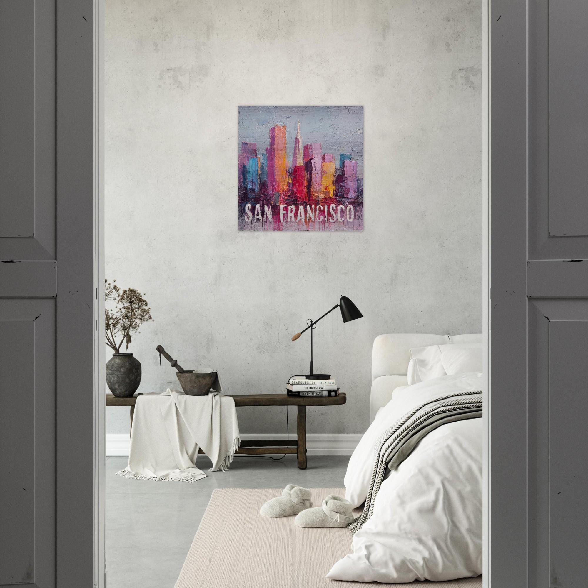 San Francisco Aluminum Print - Textured Cityscape Art Urban Pulse Collection West Coast Vibes, Modern Home Decor Gift