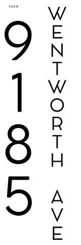 Custom 8x24 Wentworth Vertical Address Sign | Brushed Aluminum House Number Plaque | Modern Architectural | Personalized Metal Sign