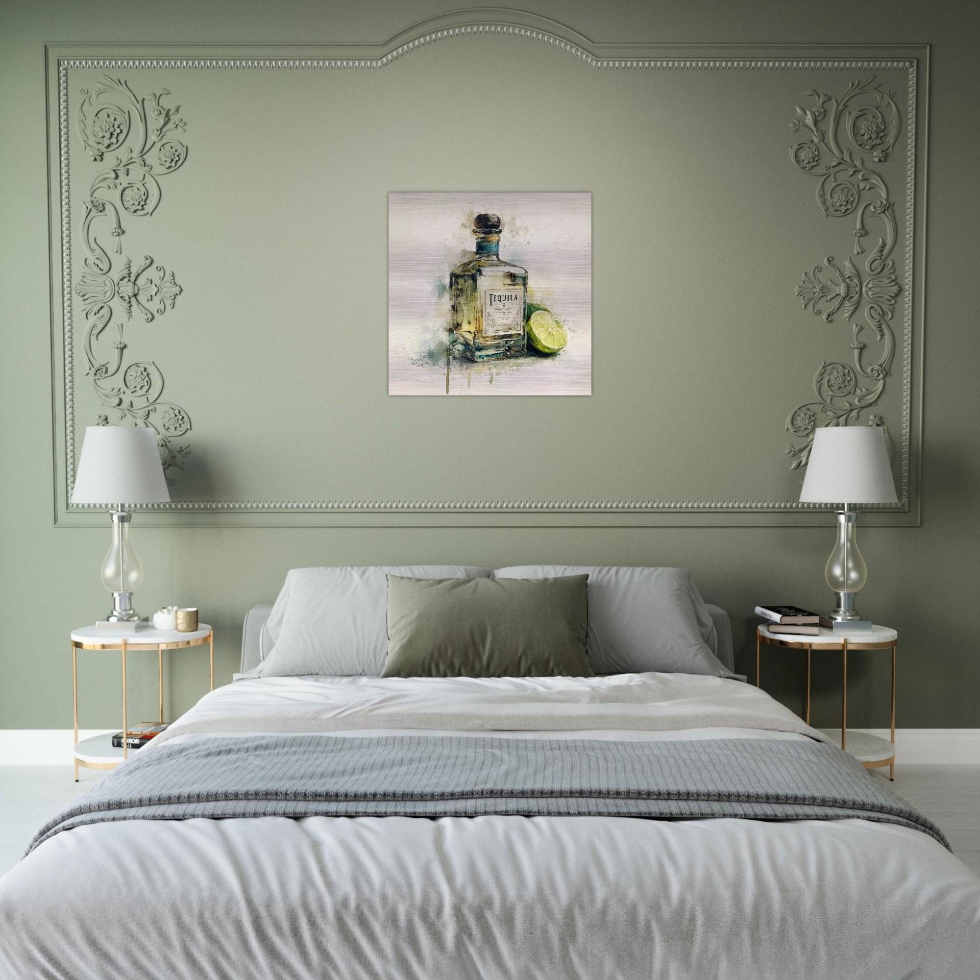 Tequila & Lime - A Spirited Collection Brushed Aluminum Art Print | Modern Bar Decor | Watercolor Cocktail Art | Unique Home Gift