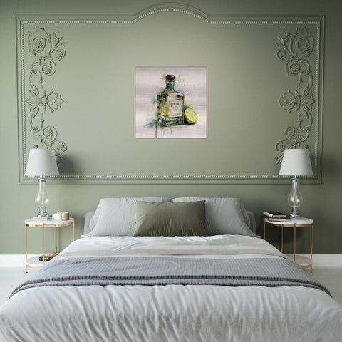Tequila & Lime - A Spirited Collection Brushed Aluminum Art Print | Modern Bar Decor | Watercolor Cocktail Art | Unique Home Gift