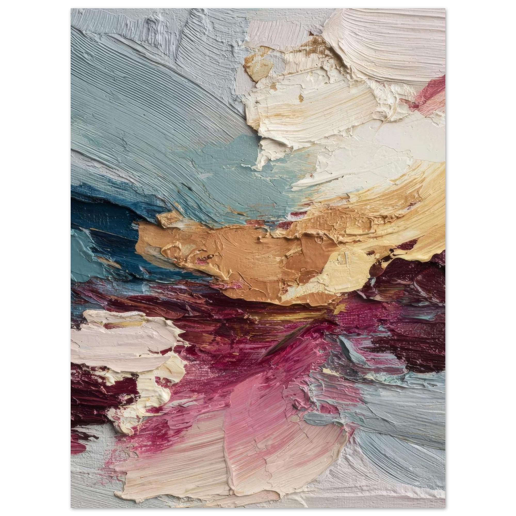 Blushway - Clash of Echoes - Textured Illusion Abstract Wall Art | Coastal Serene Modern Decor | Clash of Echoes Series
