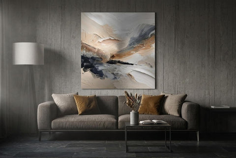 Sahara - Clash of Echoes - Textured Illusion Abstracts Art | Boho Desert Wall Decor | Modern Matte Finish | Unique Home Gift