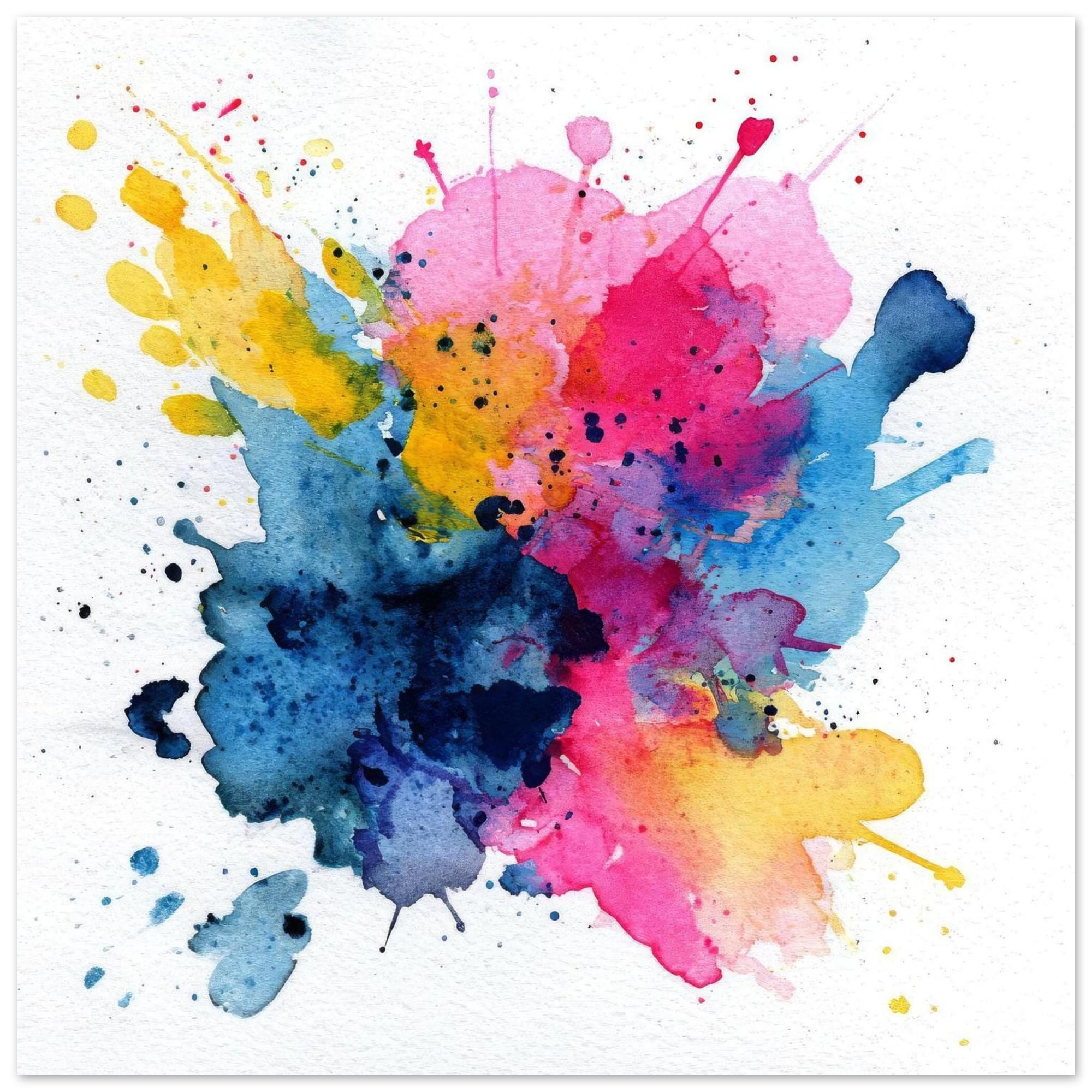 Color Detonation Aluminum Print - Vibrant Modern Art, Minimalist Decor, Gift for Art Lover