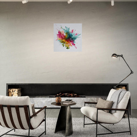 Chromatic Burst Abstract Aluminum Print | High-Impact Modern Art | Vivid Energy Statement Piece | Wall Decor Gift