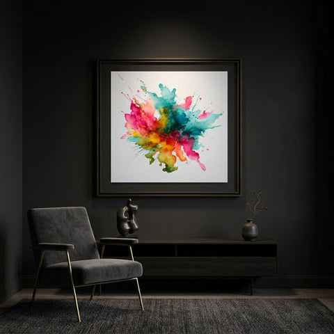 Chromatic Burst Abstract Aluminum Print | High-Impact Modern Art | Vivid Energy Statement Piece | Wall Decor Gift